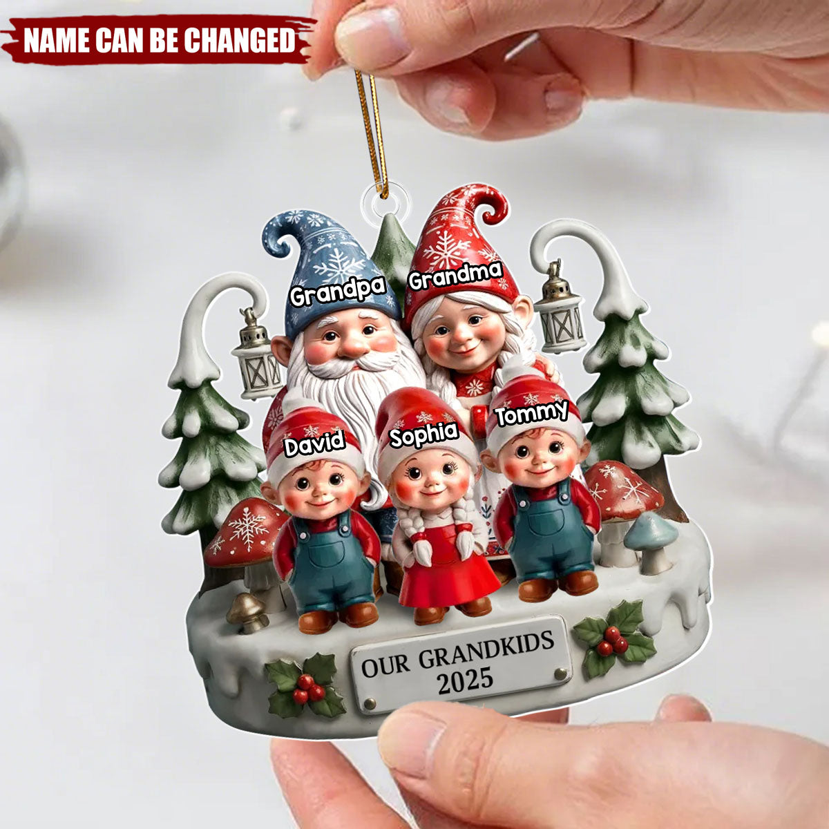 Together Home Feels More Magical - Custom Acrylic Ornament - Christmas Birthday Gifts For Parents, Grandparents