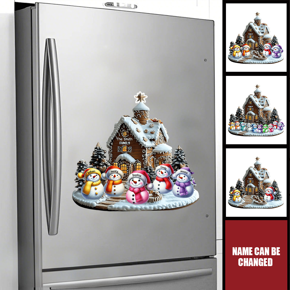 Merry Christmas Snowman - Personalized Sticker Decal