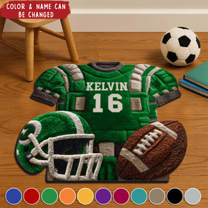 Love Football - Personalized Football Non-Slip Tufted Rug