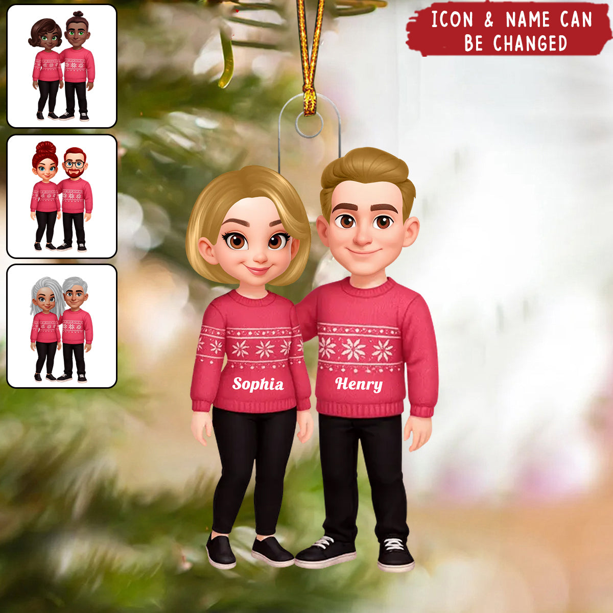 Personalized Acrylic Ornament - Christmas Gift For Family, Husband, Wife
