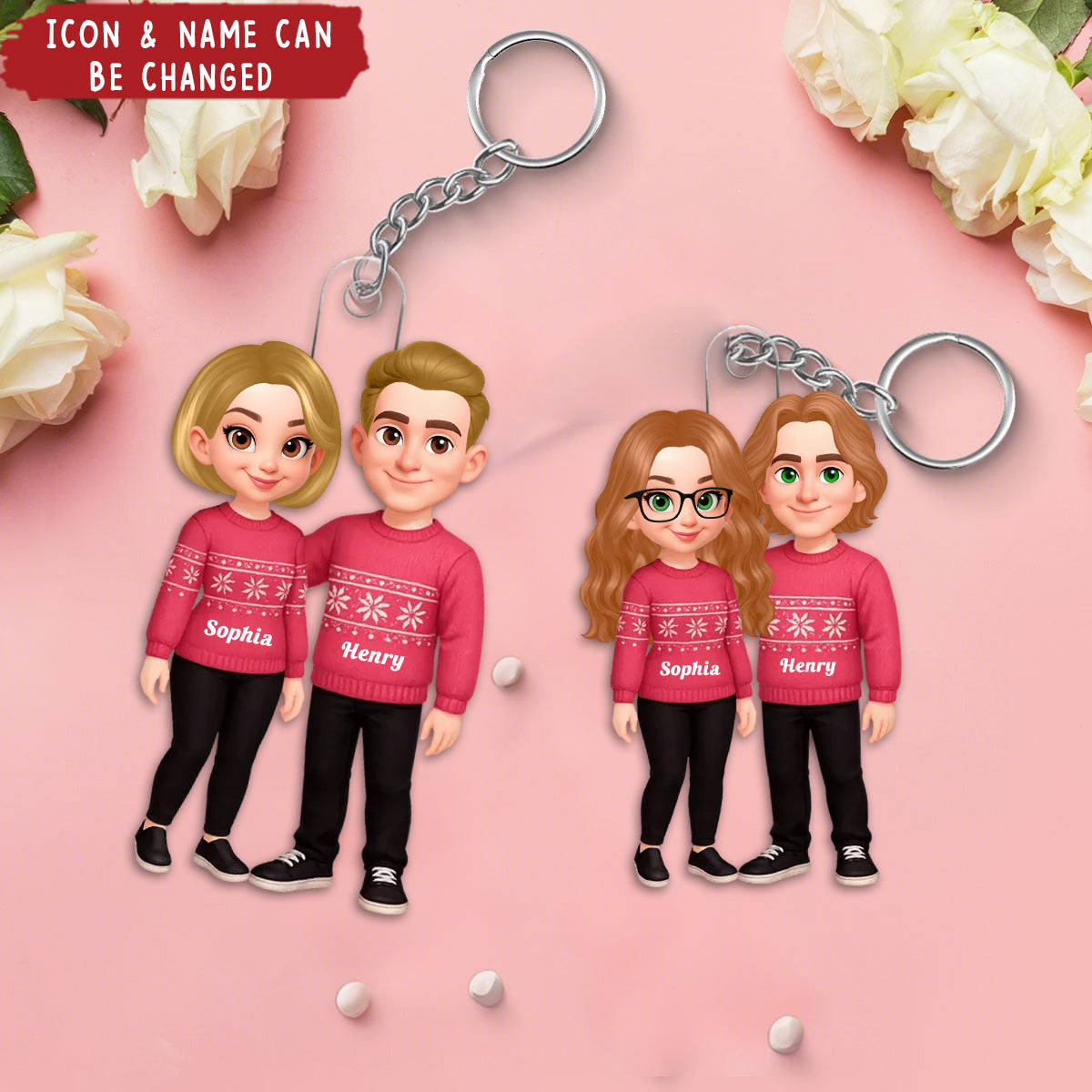 Personalized Acrylic Keychain - Christmas Gift For Family, Husband, Wife