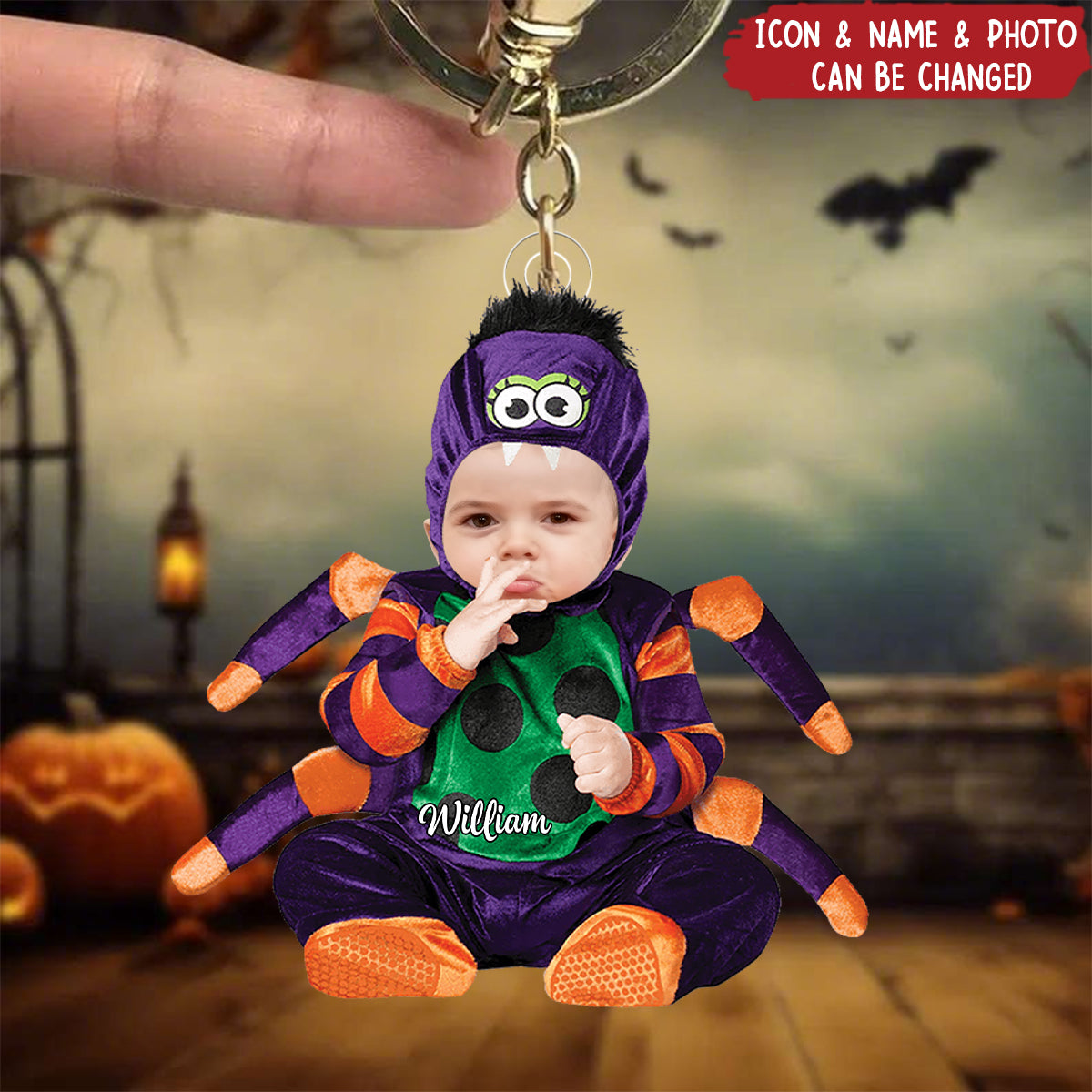 Funny Halloween Custom Face For Kids - Personalized Acrylic Keychain