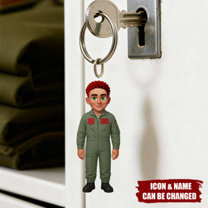 Military Action Figure - Personalized Acrylic Keychain