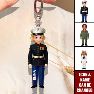 Military Action Figure - Personalized Acrylic Keychain