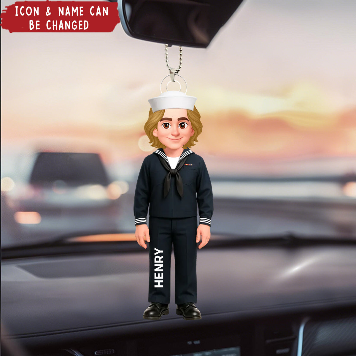 Military Action Figure - Personalized Acrylic car ornament