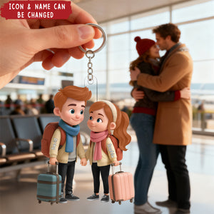 Travel Ornament For Adventure Couple - Personalized Acrylic Keychain