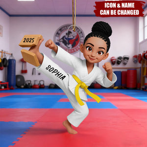 Karate Boy Girl - Personalized Acrylic Ornament - Christmas Gift for Daughter for Son