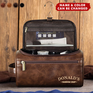 Man Stuff - Personalized Leather Toiletry Bag