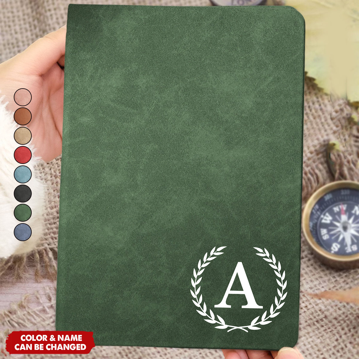 Custom Monogram Initial Name For Her, Him - Personalized Leather Journal