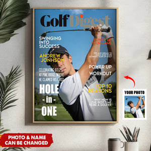 Golf Digest Magazine Personalized Poster, Golfer Magazines Photo, Unique Gift For Golfer