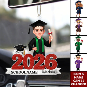 Class Of 2025 2026 Senior - Personalized Acrylic Car Ornament - Gift For Senior