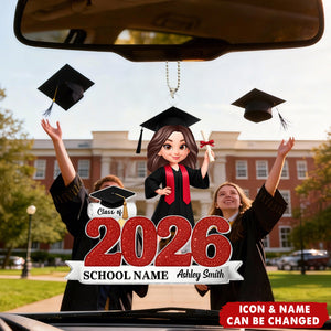 Class Of 2025 2026 Senior - Personalized Acrylic Car Ornament - Gift For Senior