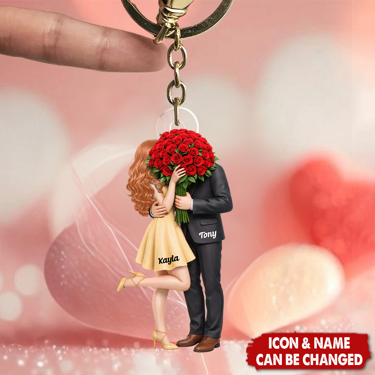 Forever Without Saying a Word Elegant Couple - Personalized Keychain - Valentine's Gift For Him, For Her, For Couple