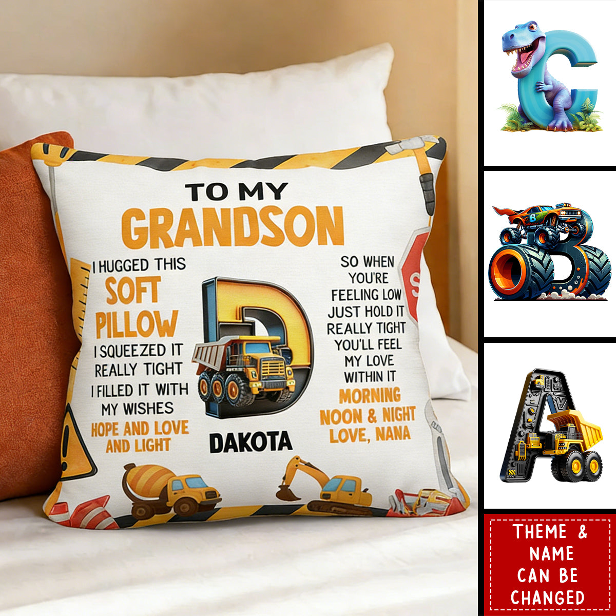 Kid Alphabet Hug This - Personalized Pillow