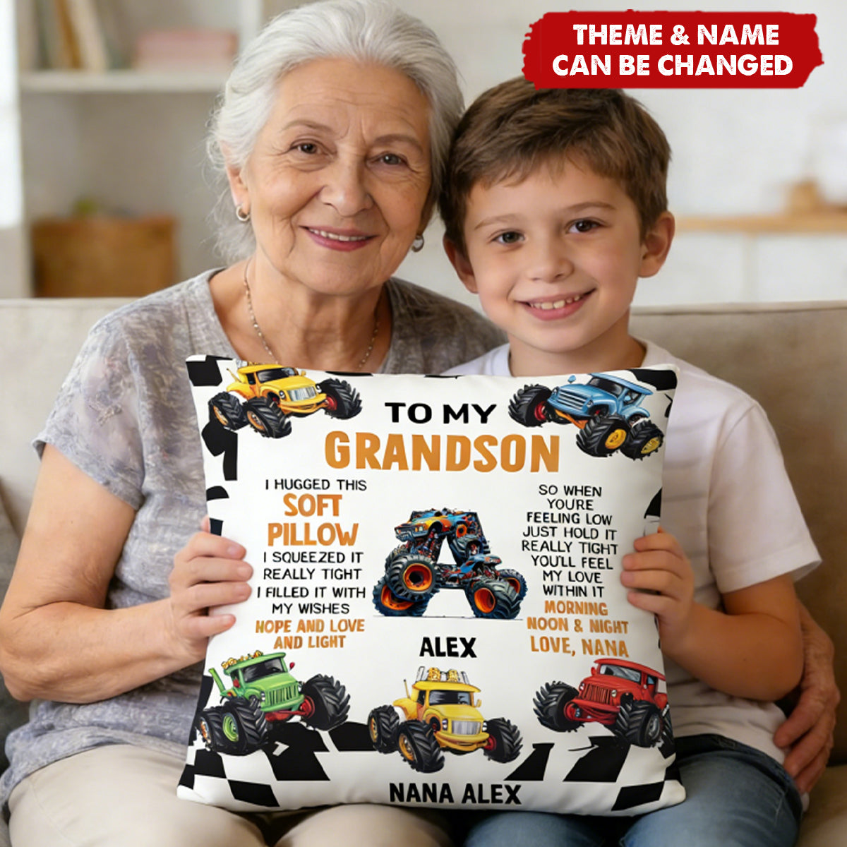 Kid Alphabet Hug This - Personalized Pillow