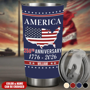 Personalized Family Name America 250th Anniversary Tumbler