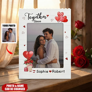 Custom Photo Vertical Rectangle Shaped Building Brick Blocks - Personalized Anniversary Wedding Gifts - Together Forever