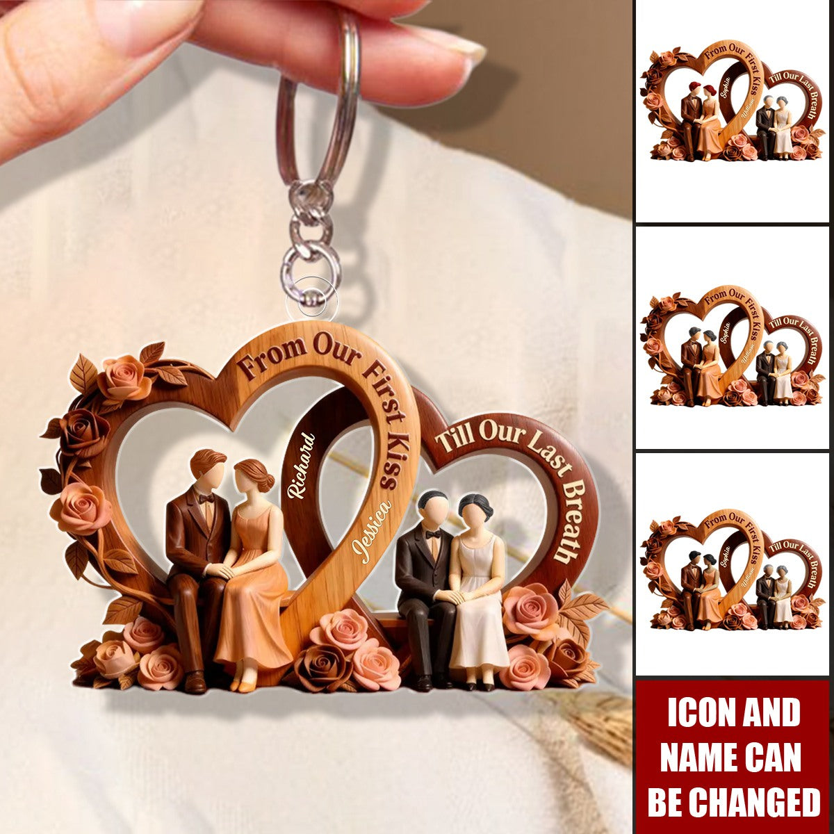 Love Through Time - Personalized Keychain