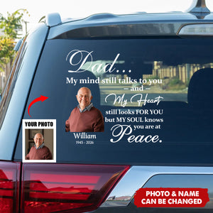 Custom Photo My Mind Still Talks to You Memorial Car Window Decal Sticker