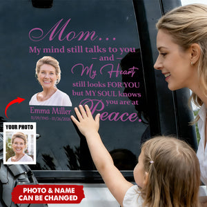 Custom Photo My Mind Still Talks to You Memorial Car Window Decal Sticker