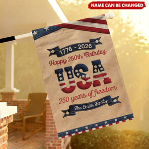 250 Years Of Freedom Usa Birthday Faux Pattern - Personalized Flag