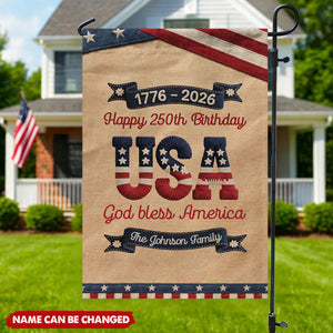 250 Years Of Freedom Usa Birthday Faux Pattern - Personalized Flag