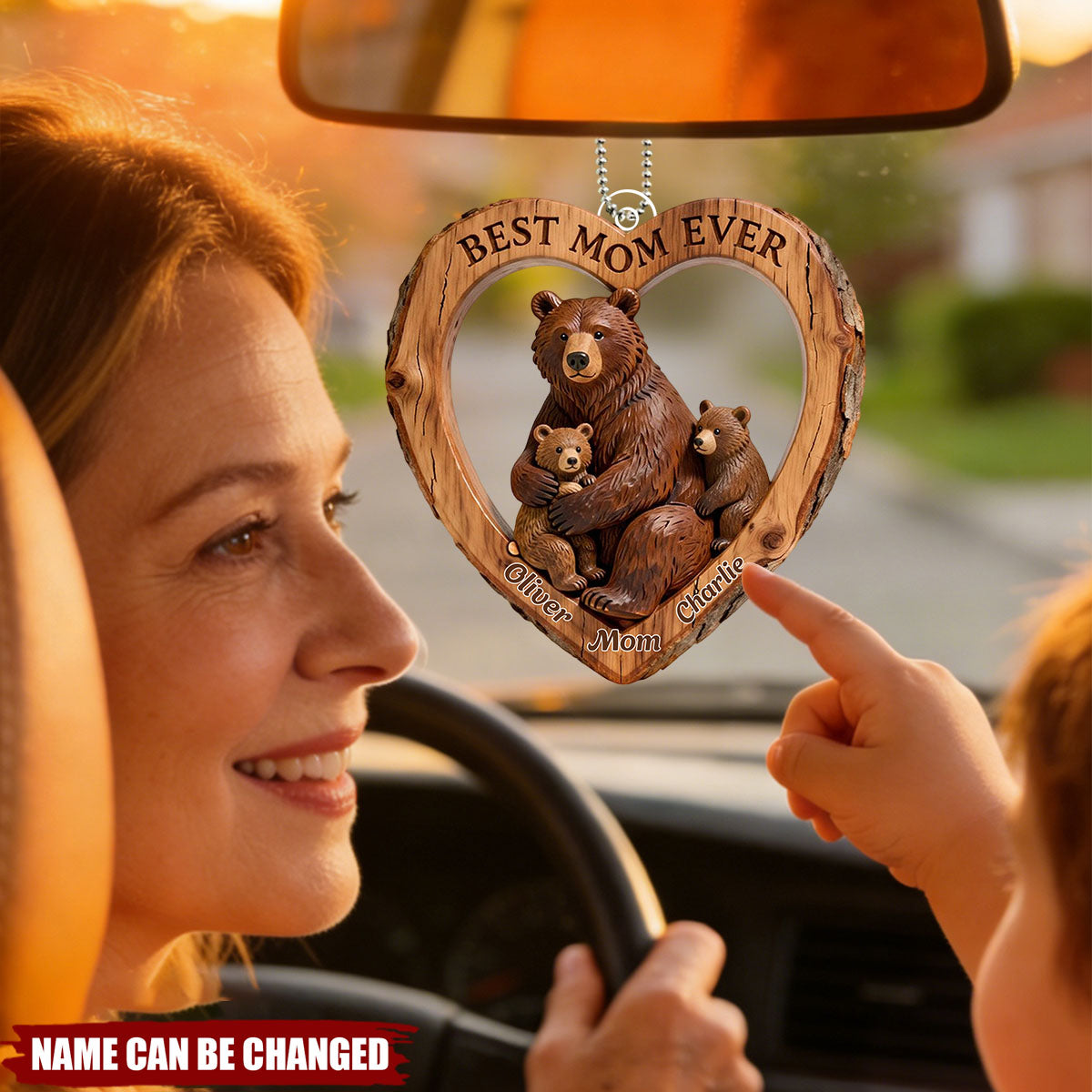 Bear Mom Car Ornament - Personalized Gifts For Mom