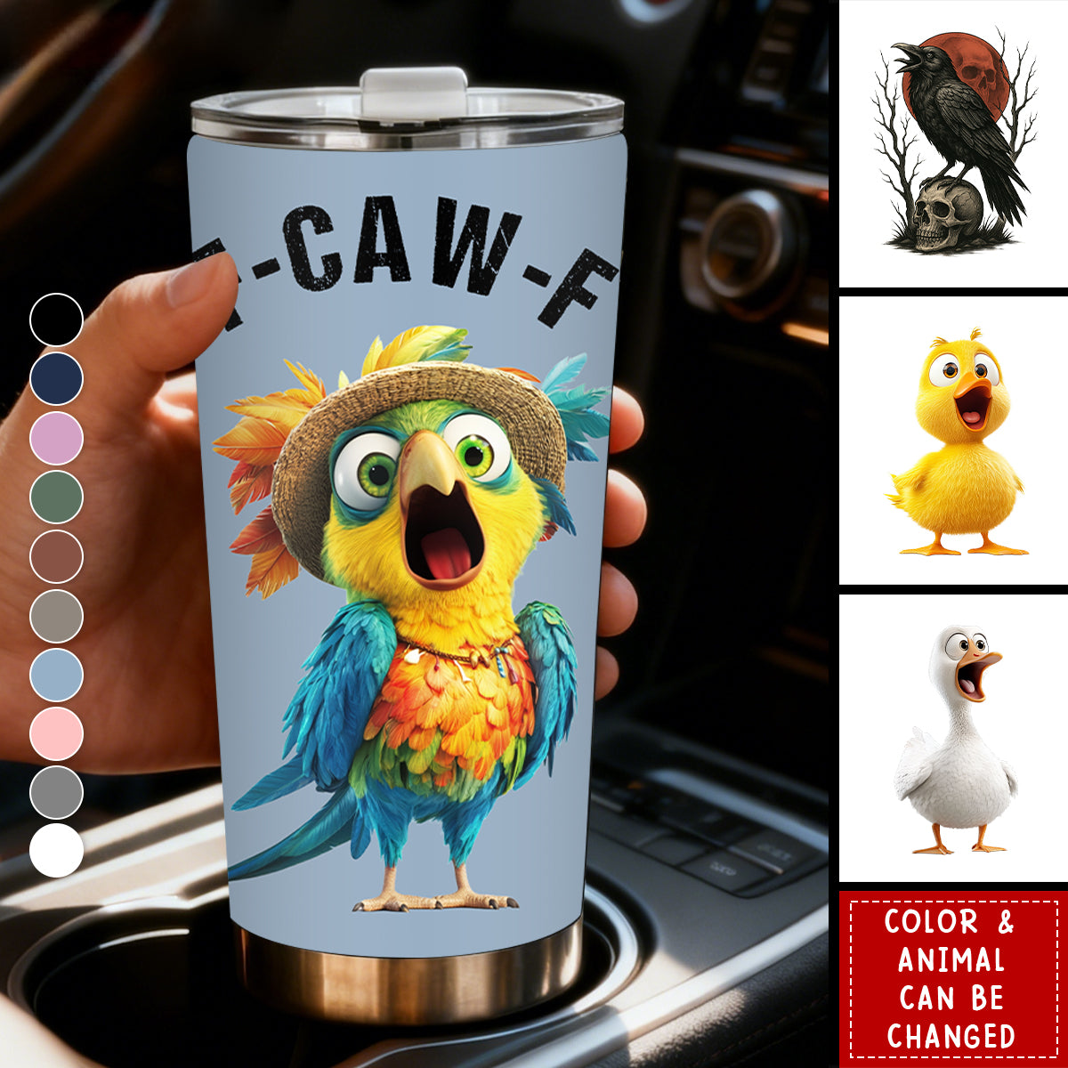 Funny Cup - Humorous Crow F-Caw-F - For Coworkers, Friends - Personalized Tumbler Cup