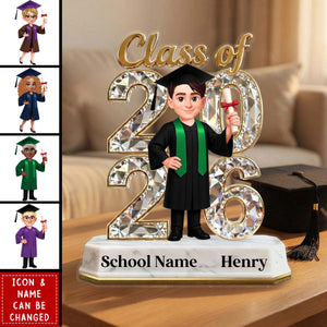 Senior Class Of 2026 2027 Graduate Keepsake - Personalized Acrylic Block Plaque - Graduation Gift For Daughter, Son