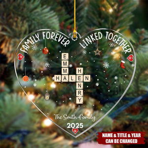 Christmas Family Heart Scrabble Custom Name - Personalized Acrylic Ornament