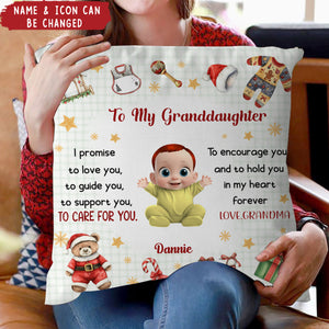 To My Granddaughter Love Promise Pillow, Personalized Pillow, Perfect Gift For Family