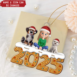 Custom Acrylic Ornament - Christmas Birthday Gifts For Family, Dog Cat Lovers - Gingerbread Dreams, Family Themes