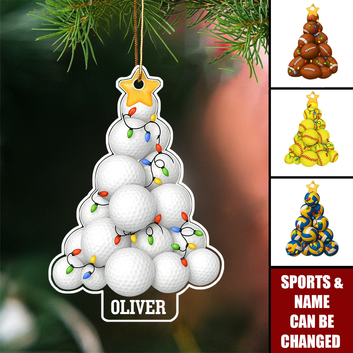 Golf Christmas Tree - Personalized Acrylic Ornament