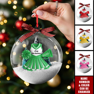 Personalized Cheerleading Uniform Christmas 2D Snow Globe Ball Acrylic Ornament