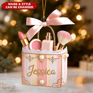 Custom Name Makeup Beauty Brush Personalized Christmas Ornament