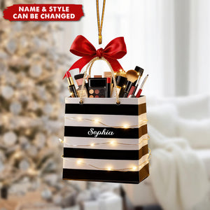 Custom Name Makeup Beauty Brush Personalized Christmas Ornament
