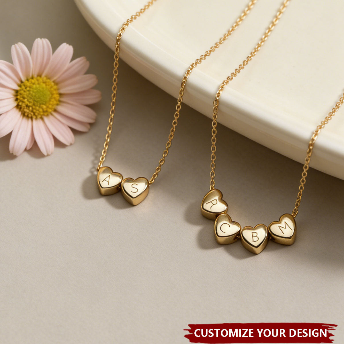 Personalized Initial Heart Letter Necklace - Mothers Day Gift