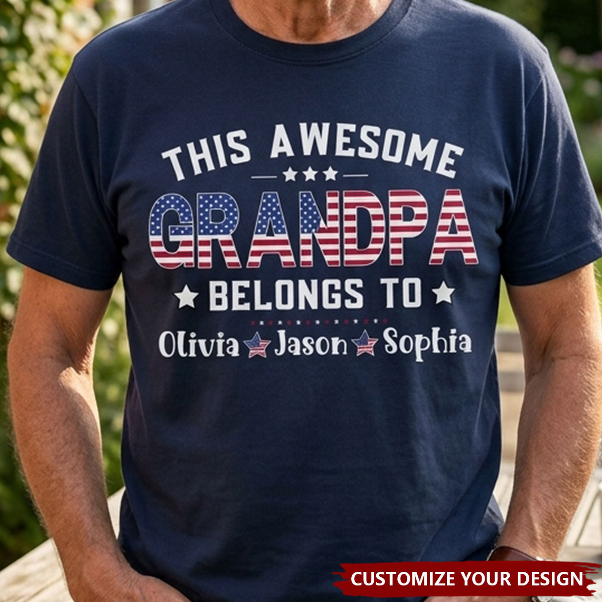 Personalized Comfort Colors Dad Grandpa T-shirt With Kids Names