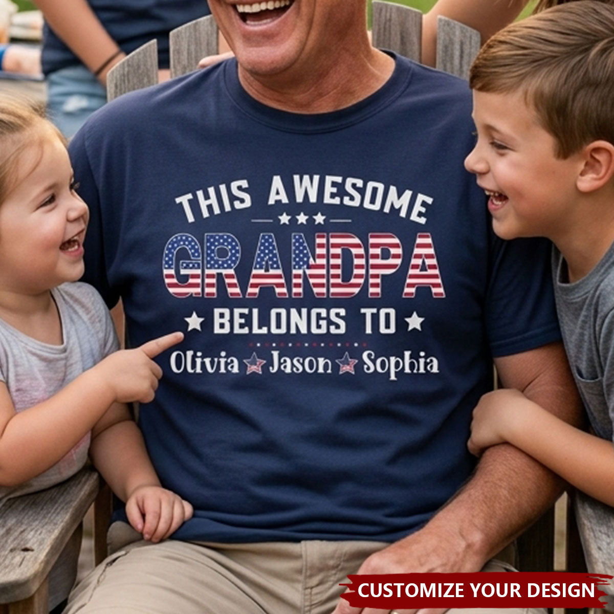 Personalized Comfort Colors Dad Grandpa T-shirt With Kids Names