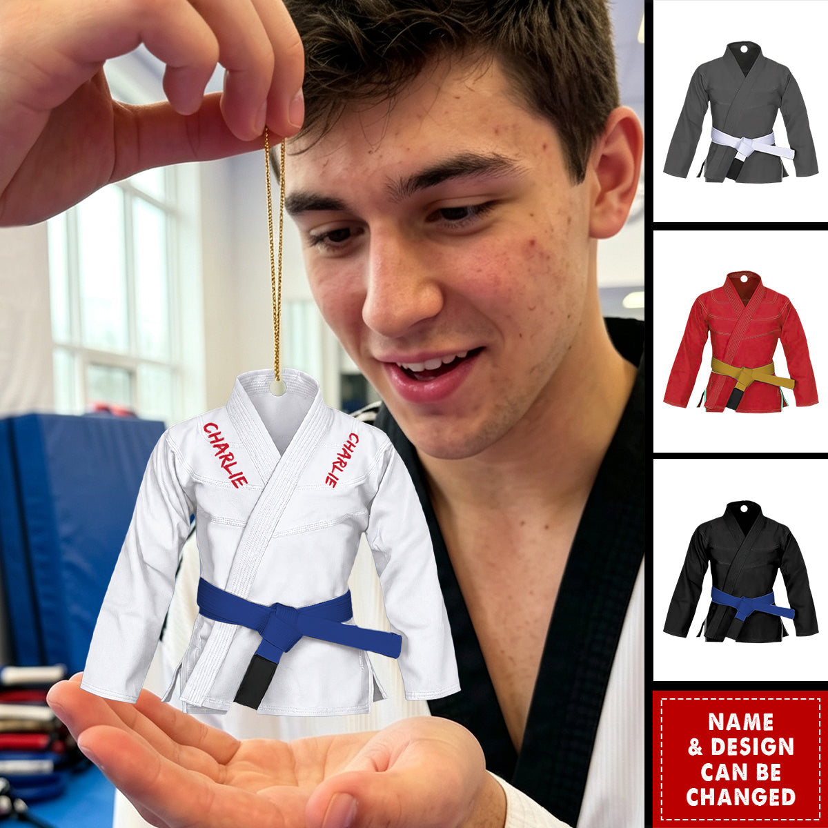 Custom Jiu Jitsu Uniform Ornament, Personalized BJJ Ornament