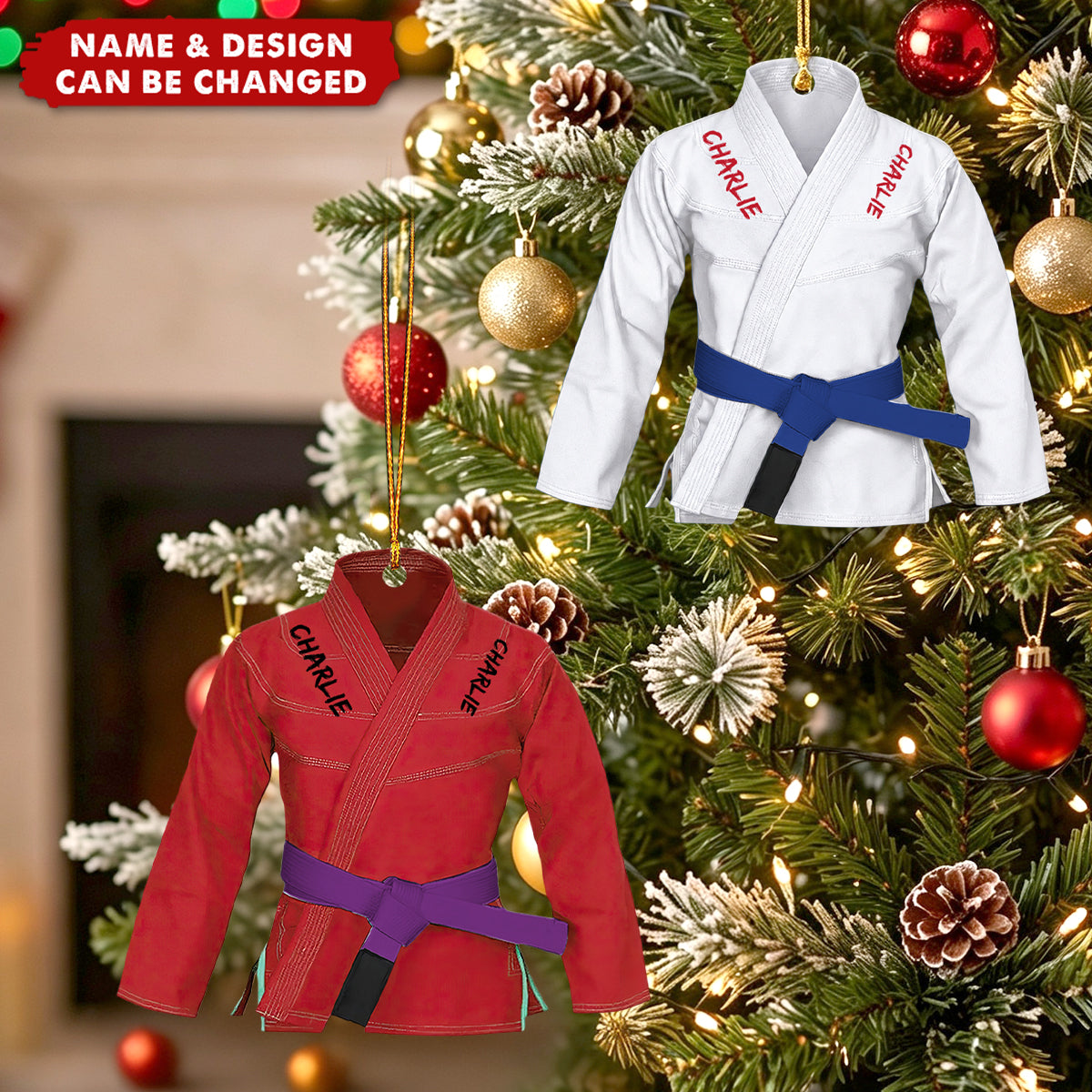 Custom Jiu Jitsu Uniform Ornament, Personalized BJJ Ornament