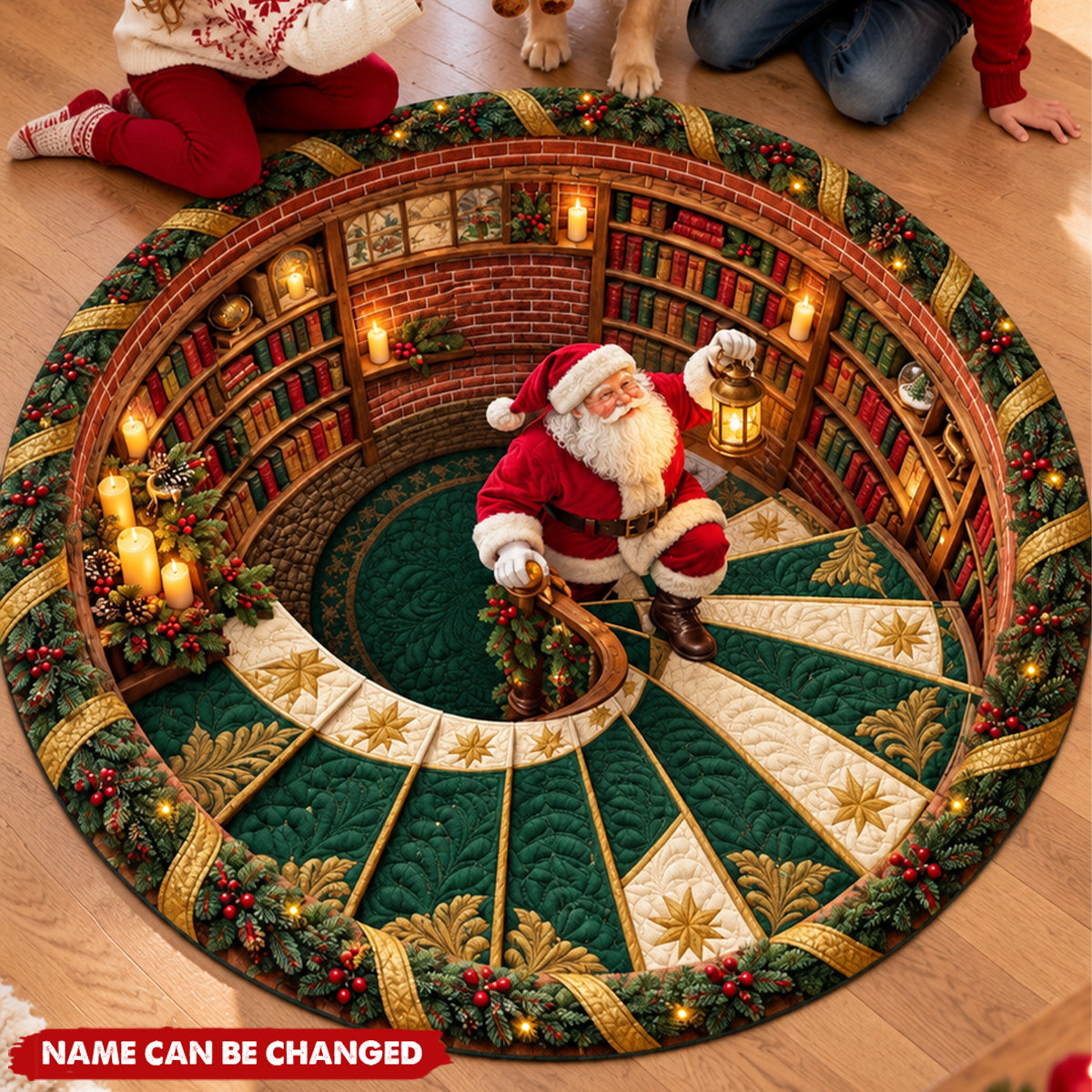 Custom Quilted Round Mat - Personalized Christmas Birthday Gifts For Family