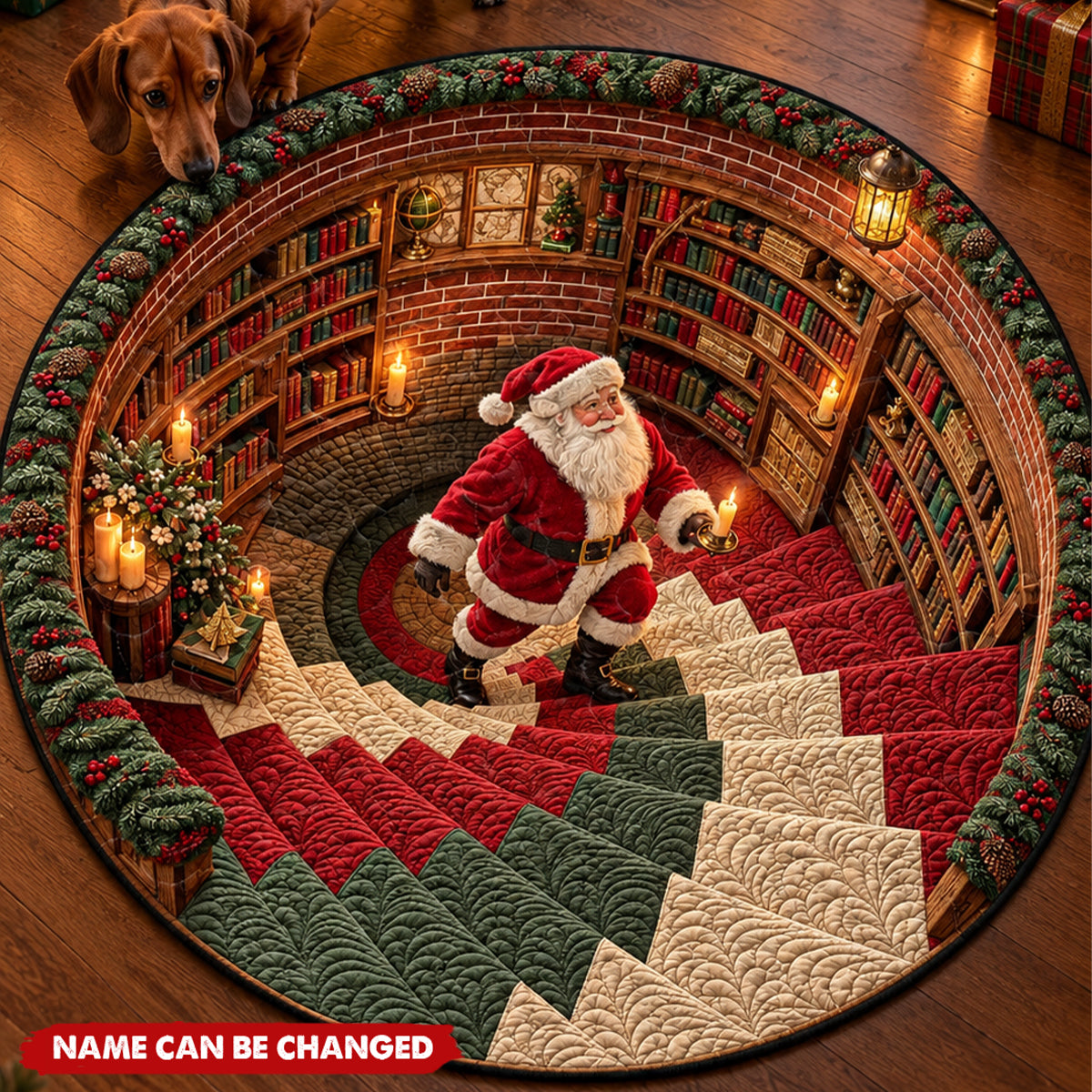 Custom Quilted Round Mat - Personalized Christmas Birthday Gifts For Family