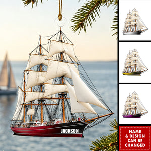 Sailboat Ornament, Sailing Ornament, Personalized Gift, Nautical Ornament, Boat Ornament