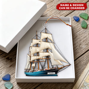 Sailboat Ornament, Sailing Ornament, Personalized Gift, Nautical Ornament, Boat Ornament