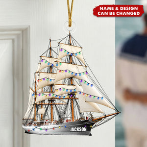Sailboat Ornament, Sailing Ornament, Personalized Gift, Nautical Ornament, Boat Ornament