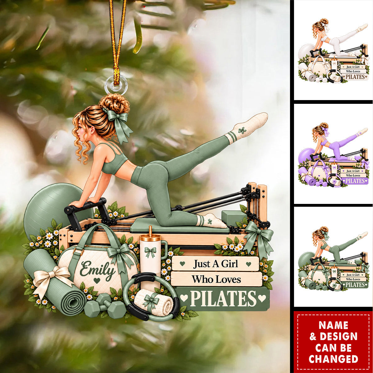 Personalized Christmas Ornament For Girls Who Love Pilates
