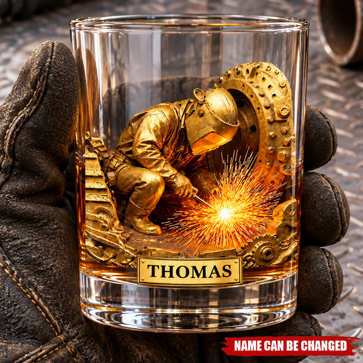Personalized Whiskey Glass For Welders
