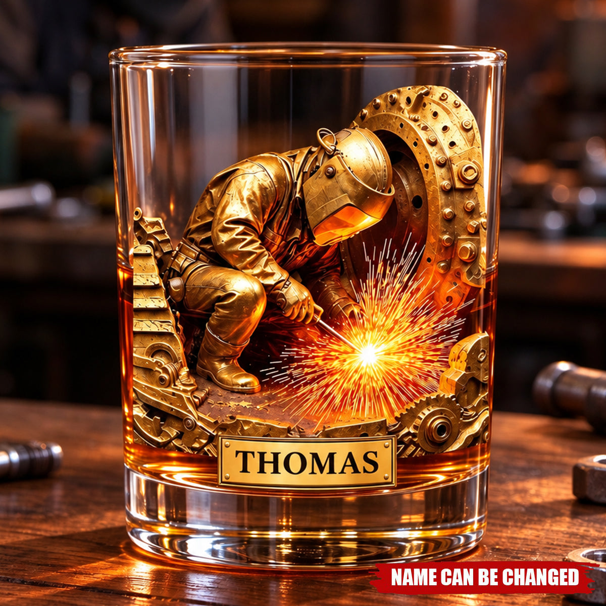 Personalized Whiskey Glass For Welders