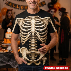 Custom Skeleton T-shirt - Personalized Halloween Birthday Gifts - Just A Bunch Of Bones